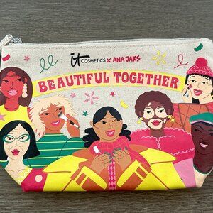 IT Cosmetics X Ana Jaks Beautiful Together Canvas  Make up Bag NEW